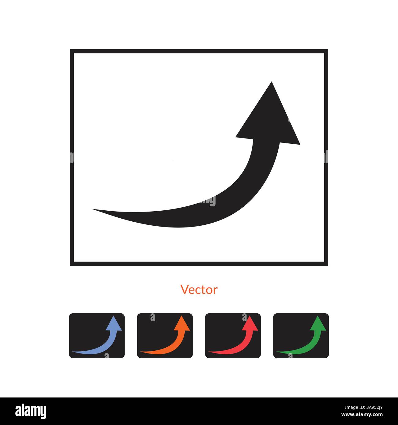 icône flèche noir plat sur fond blanc, Illustration de Vecteur