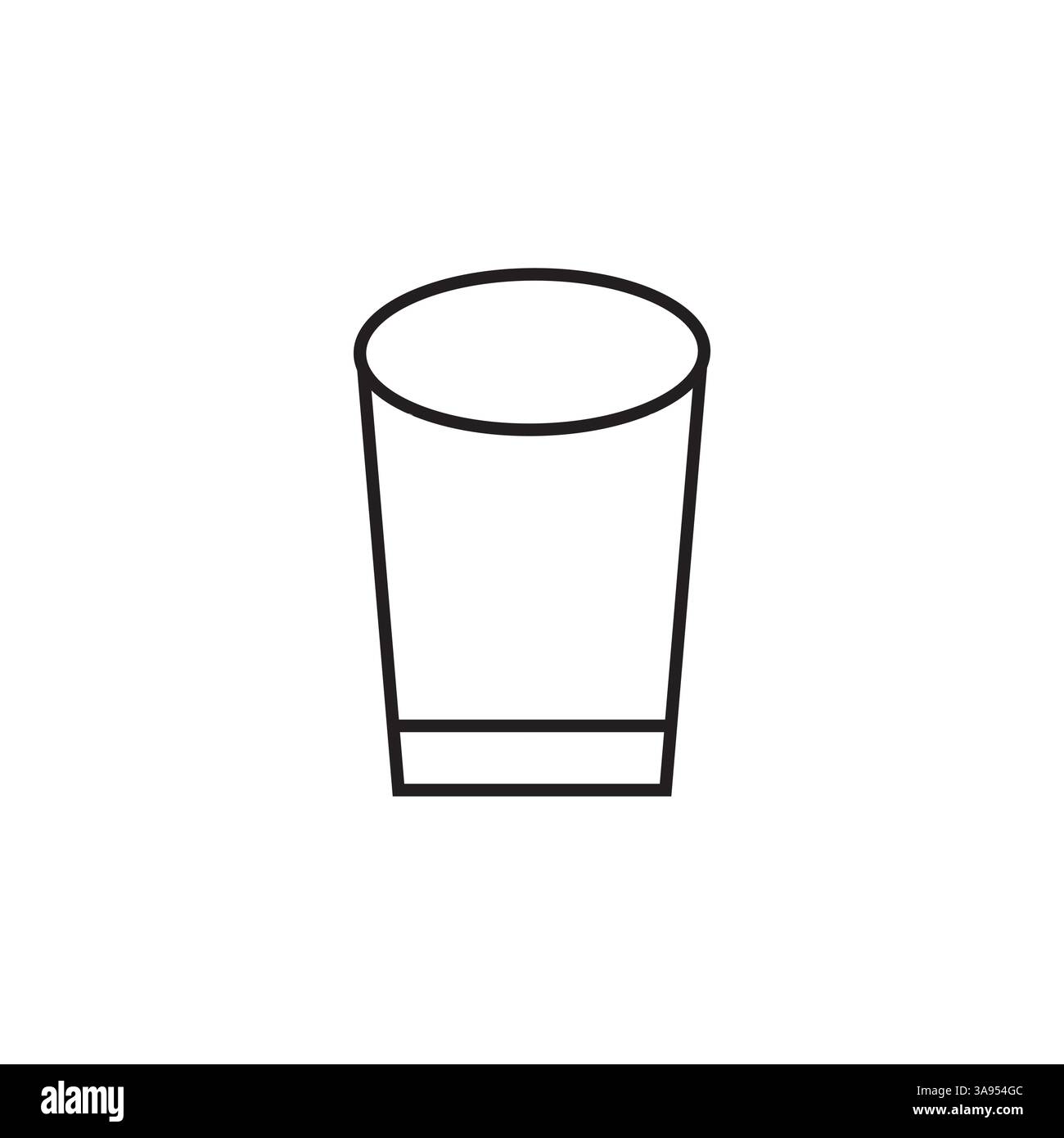 Illustration vectorielle de symbole d'icône de verre plat d'eau. Illustration de Vecteur