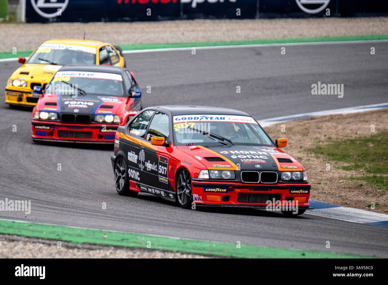 Hockenheim, Allemagne. 29 mars 2025. Davin Singer (Hampl Motors Rennsport, 507) BMW 318ti Cup Rennen 1 DMV Goodyear Racing Days, Hockenheimring 2025 crédit : dpa/Alamy Live News Banque D'Images
