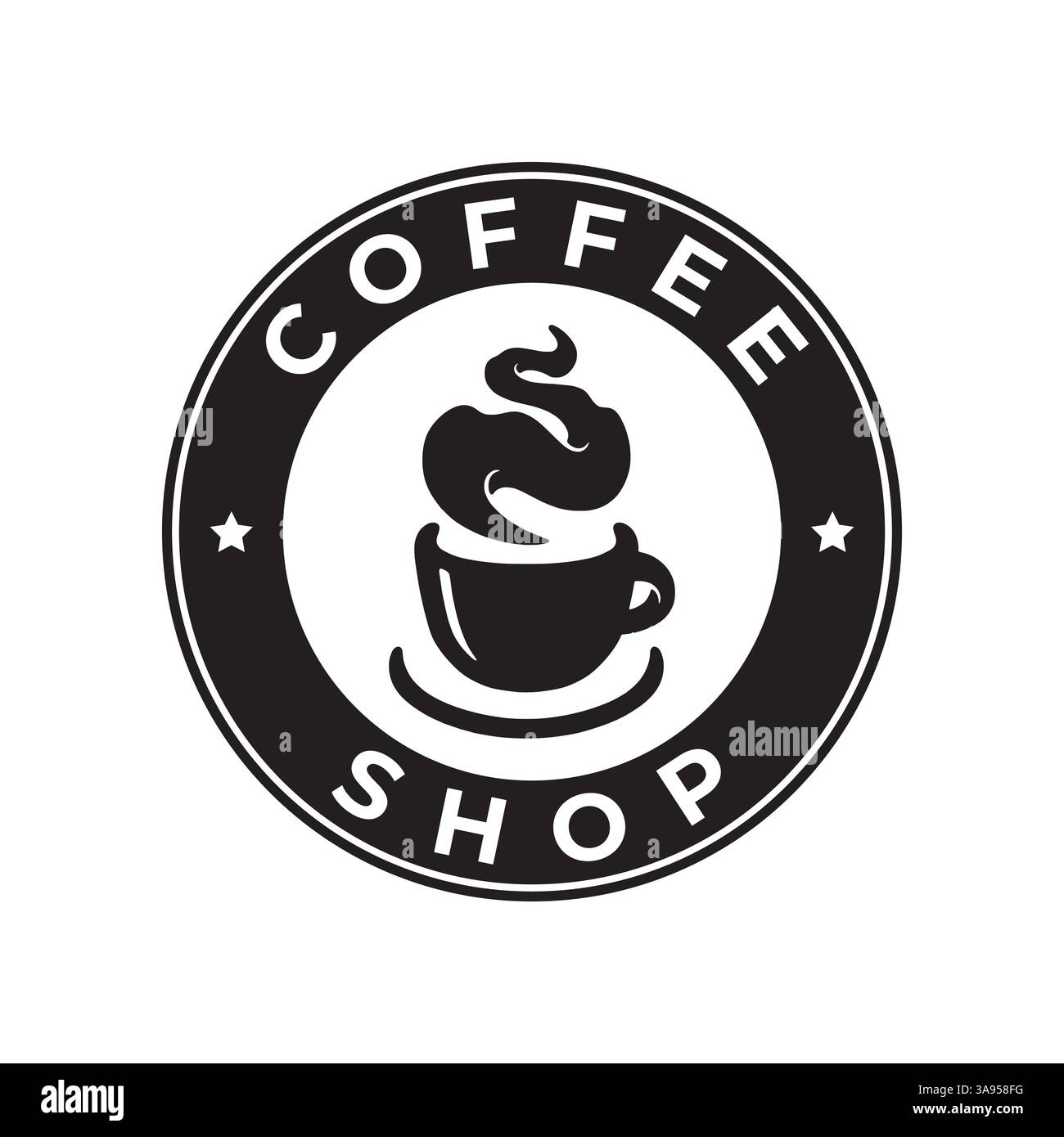 Concept de conception de modèle de logo de café. Illustration de signe de logo de café vintage, vecteur. Illustration de Vecteur