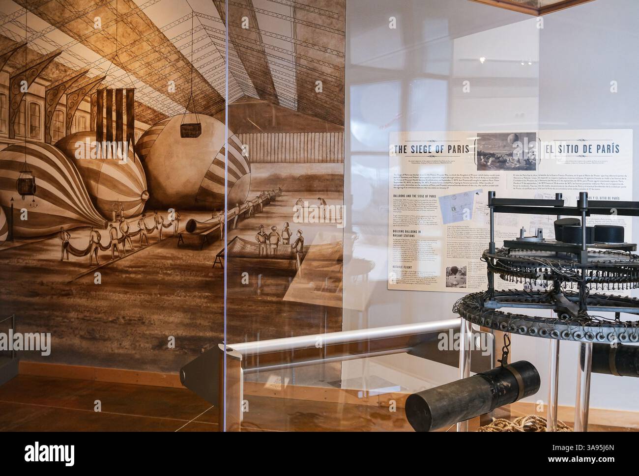 Une exposition sur les ballons au siège de Paris pendant la guerre franco-prussienne (1870-71). L'exposition est au Albuquerque Balloon Museum, Nouveau-Mexique, États-Unis Banque D'Images