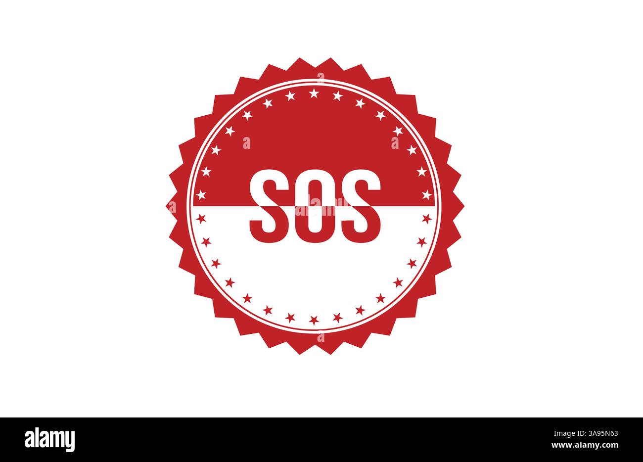 Bannière d'étiquette ruban rouge SOS. Ouvrir l'affiche ou l'étiquette SOS disponible maintenant. Illustration de Vecteur