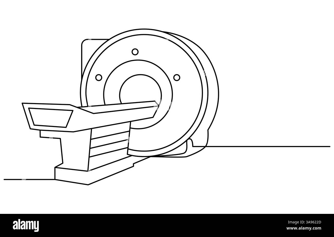 Dessin continu d'une ligne imagerie par résonance magnétique Illustration de Vecteur