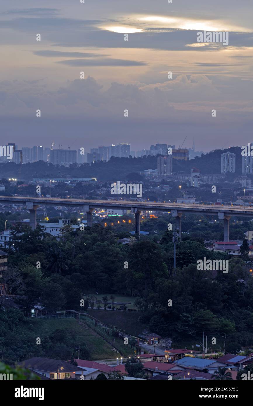 Vue en soirée sur Kuala Lumpur Banque D'Images