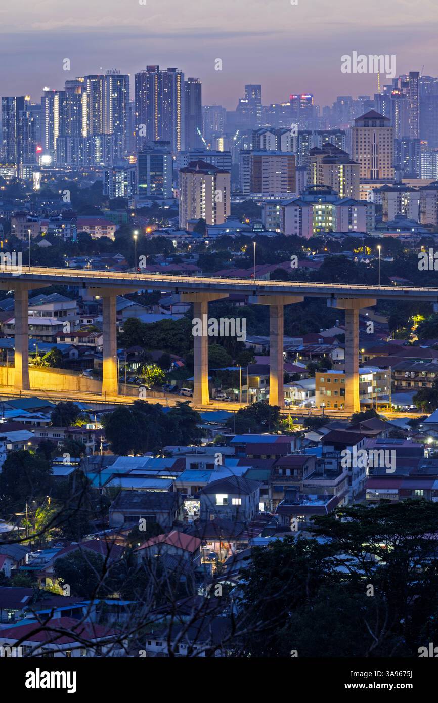 Vue en soirée sur Kuala Lumpur Banque D'Images