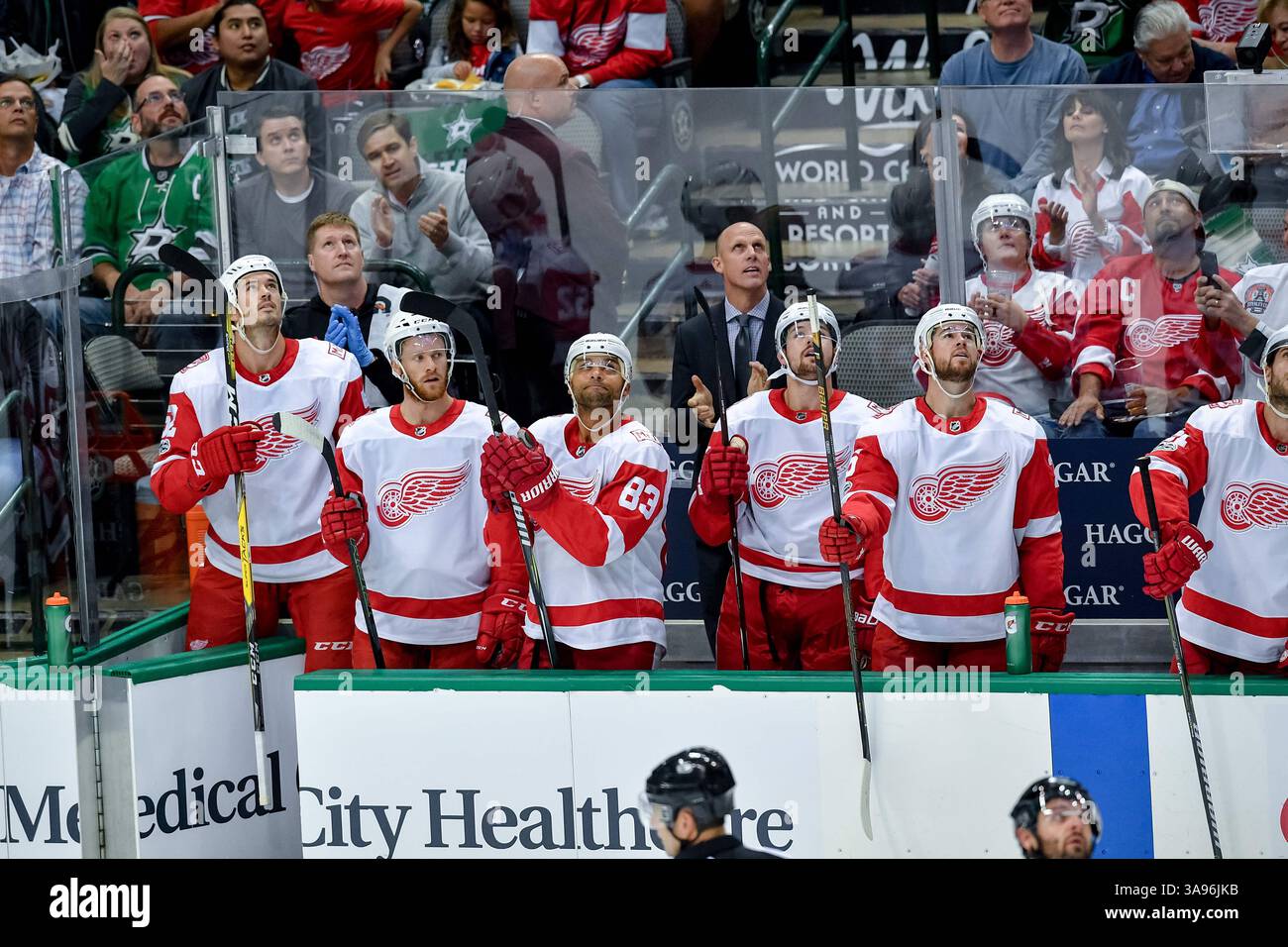 October 10th, 2017.                        .au cours d'une partie de la LNH entre les carouges de Detroit et les Stars de Dallas, à l'American Airlines Center de Dallas, au Texas..Manny Flores/Cal Sport Media Banque D'Images