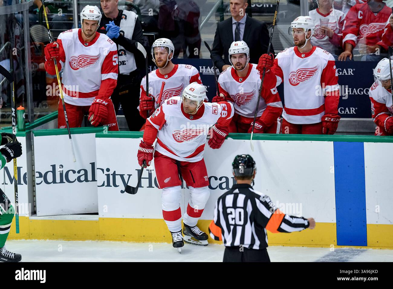 October 10th, 2017.                        .au cours d'une partie de la LNH entre les carouges de Detroit et les Stars de Dallas, à l'American Airlines Center de Dallas, au Texas..Manny Flores/Cal Sport Media Banque D'Images