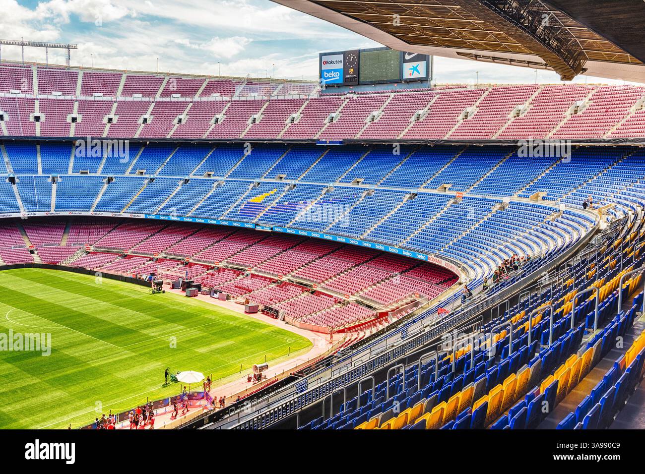 BARCELONE - 11 AOÛT : vue intérieure du stade Camp Nou, domicile du Barcelona Football Club, Catalogne, Espagne, le 11 août 2017. Avec une capacité de siège Banque D'Images