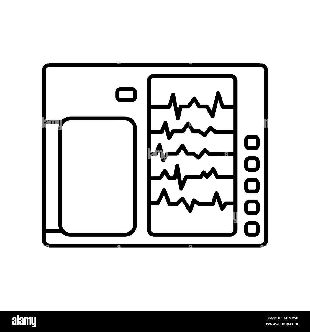 Icône de ligne noire d'électrocardiographe portable pour les projets numériques et imprimés. Icônes nettes minimales pour les applications et les sites Web. Icônes simples modernes pour UI UX Illustration de Vecteur