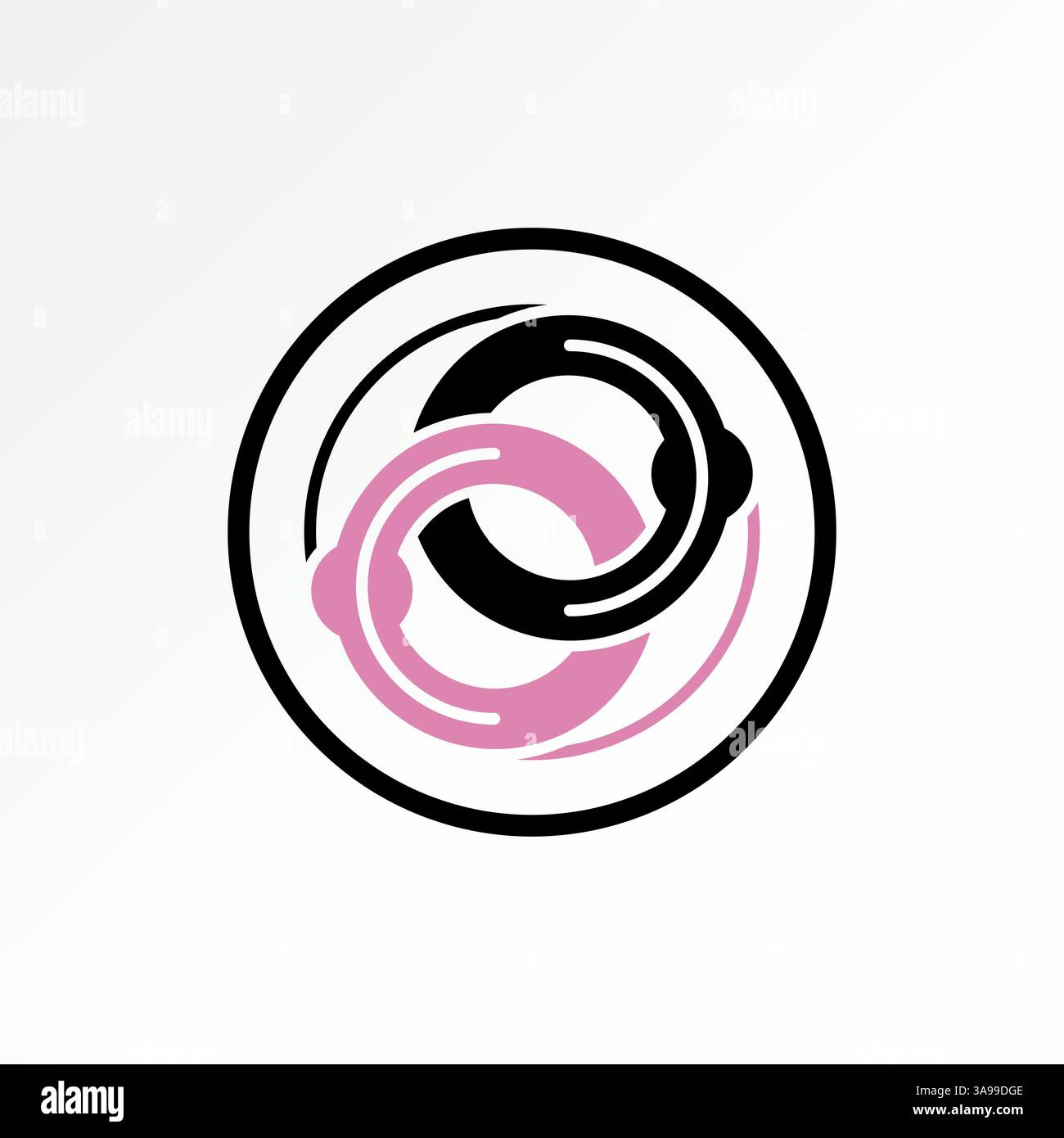 Conception de logo concept graphique créatif premium vecteur image stock top vente initiale ligne de police OO tenir Connect orbite globe cyber Universe équipe de mise en réseau Illustration de Vecteur