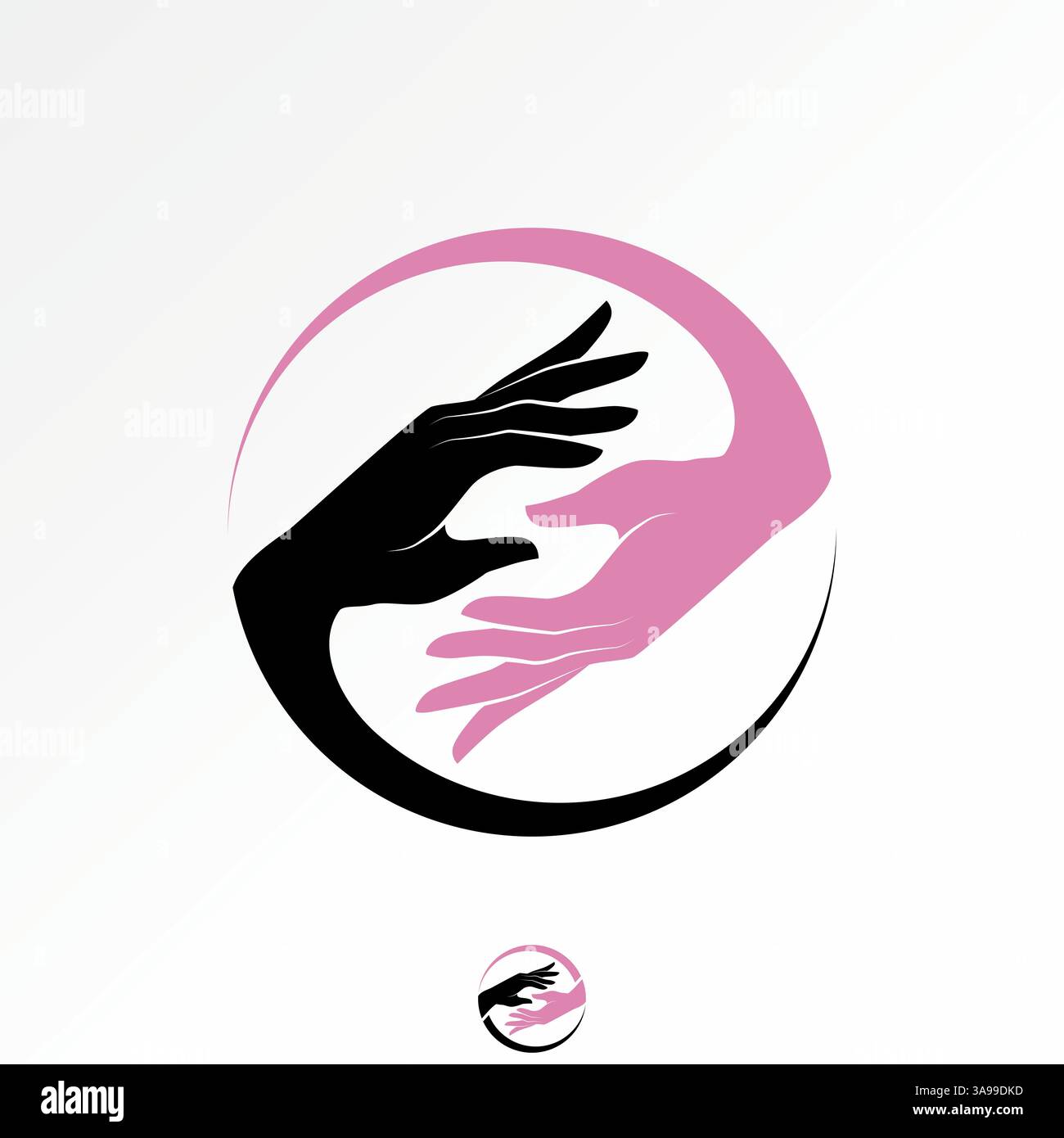 Conception de logo concept graphique créatif premium vecteur image stock top vendre circulaire à deux mains équipe partenariat succès durable élément art friendly Illustration de Vecteur