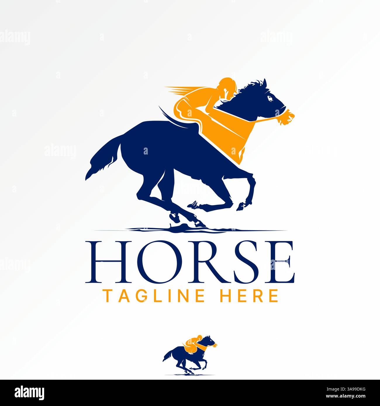 Conception de logo concept graphique créatif premium vecteur image stock top vendre animal rapide cheval jockey Mustang formation saut course coupe Ride sport Illustration de Vecteur