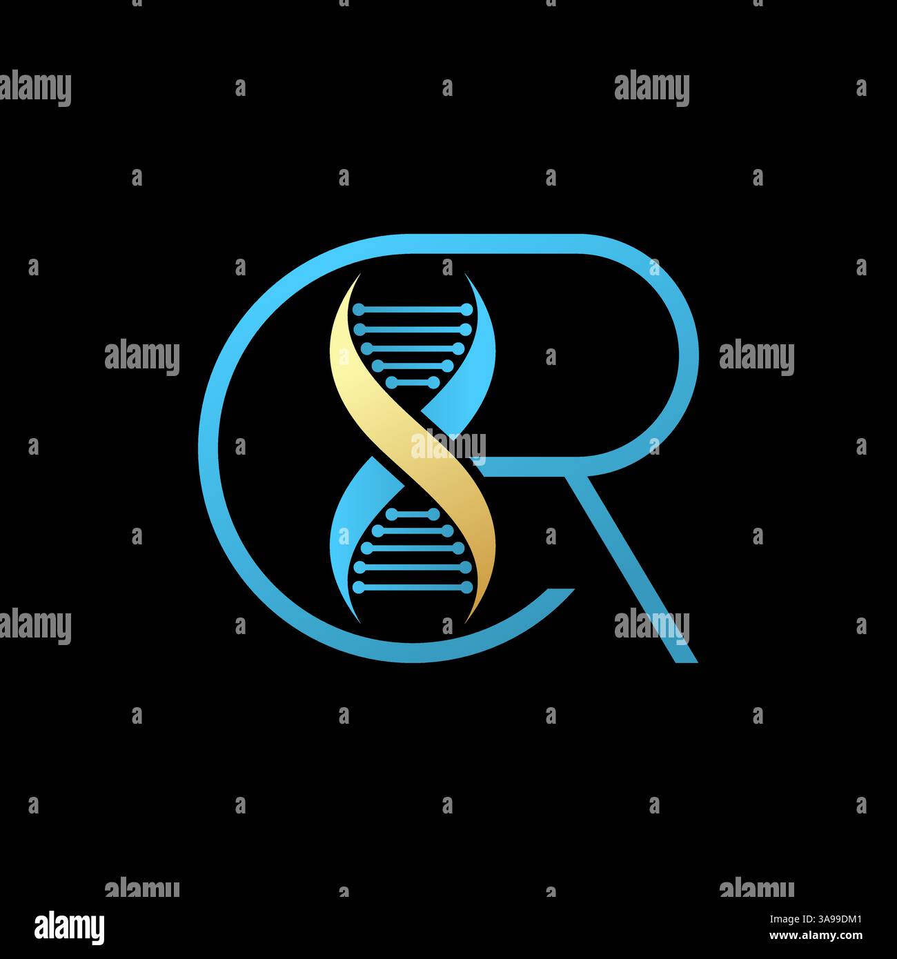 Conception de logo concept graphique créatif premium vecteur image stock top vente initiale CR CXR font DNA Helix Infinity clone Genetic tech Heal evolution Life Illustration de Vecteur