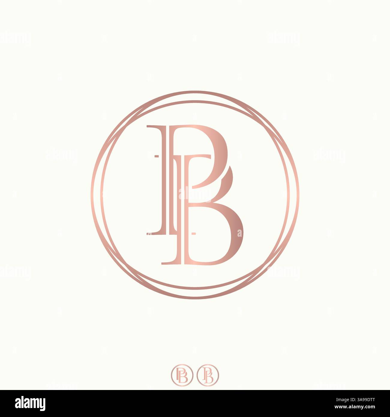 Conception de logo concept graphique créatif premium vecteur image stock top vendre initial PB ou BP serif police Cut Line élégant art monogramme typographie marque Illustration de Vecteur