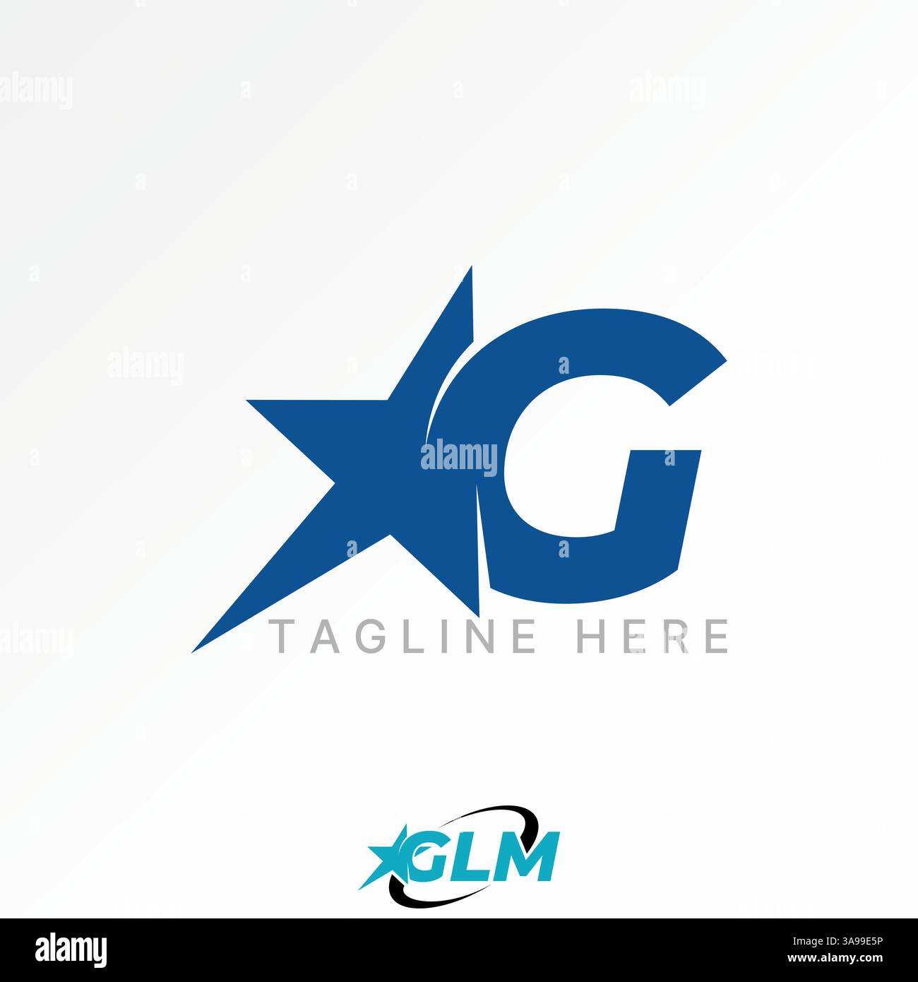 Conception de logo concept graphique créatif vecteur premium image stock top vendre texte mot G sans serif italique police couper étoile typographie succès divertissement Illustration de Vecteur
