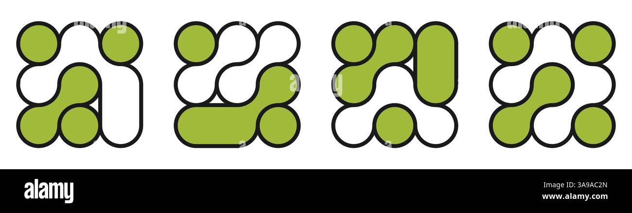 fond avec le liquide noir connecté cercle points.metaballs motif sur blanc. Icône plate de mouvement de point de collection de formes géométriques abstraites Illustration de Vecteur