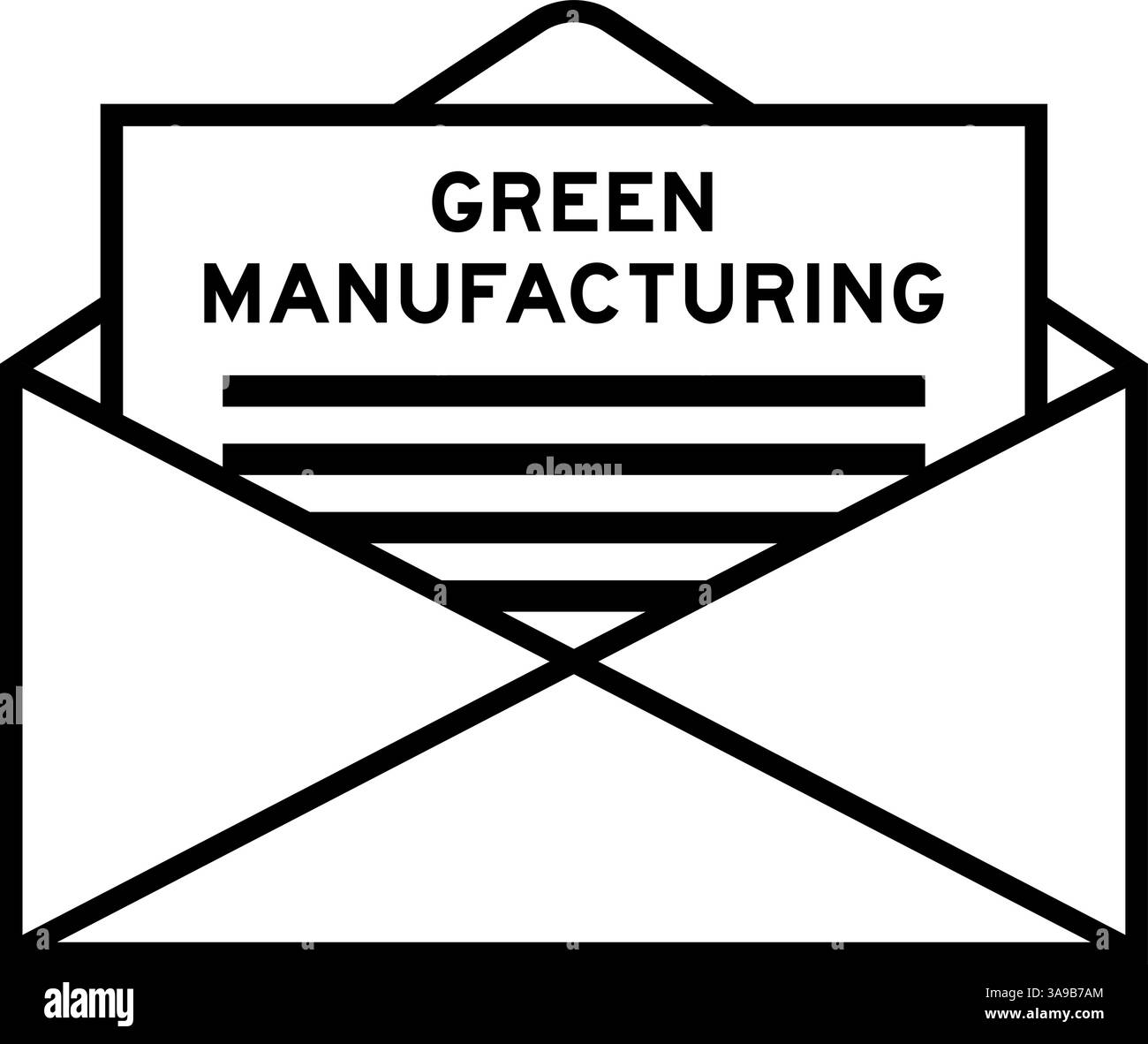 Enveloppe et lettre signe avec le mot Green Manufacturing comme titre Illustration de Vecteur Enveloppe et lettre signe avec le mot Green Manufacturing comme titre Illustration de Vecteur