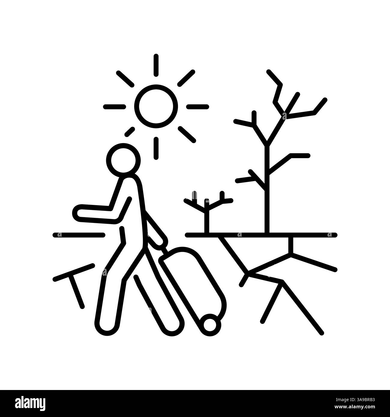 icône de ligne de migration climatique. Elément isolé par vecteur. Contour modifiable. Illustration de Vecteur