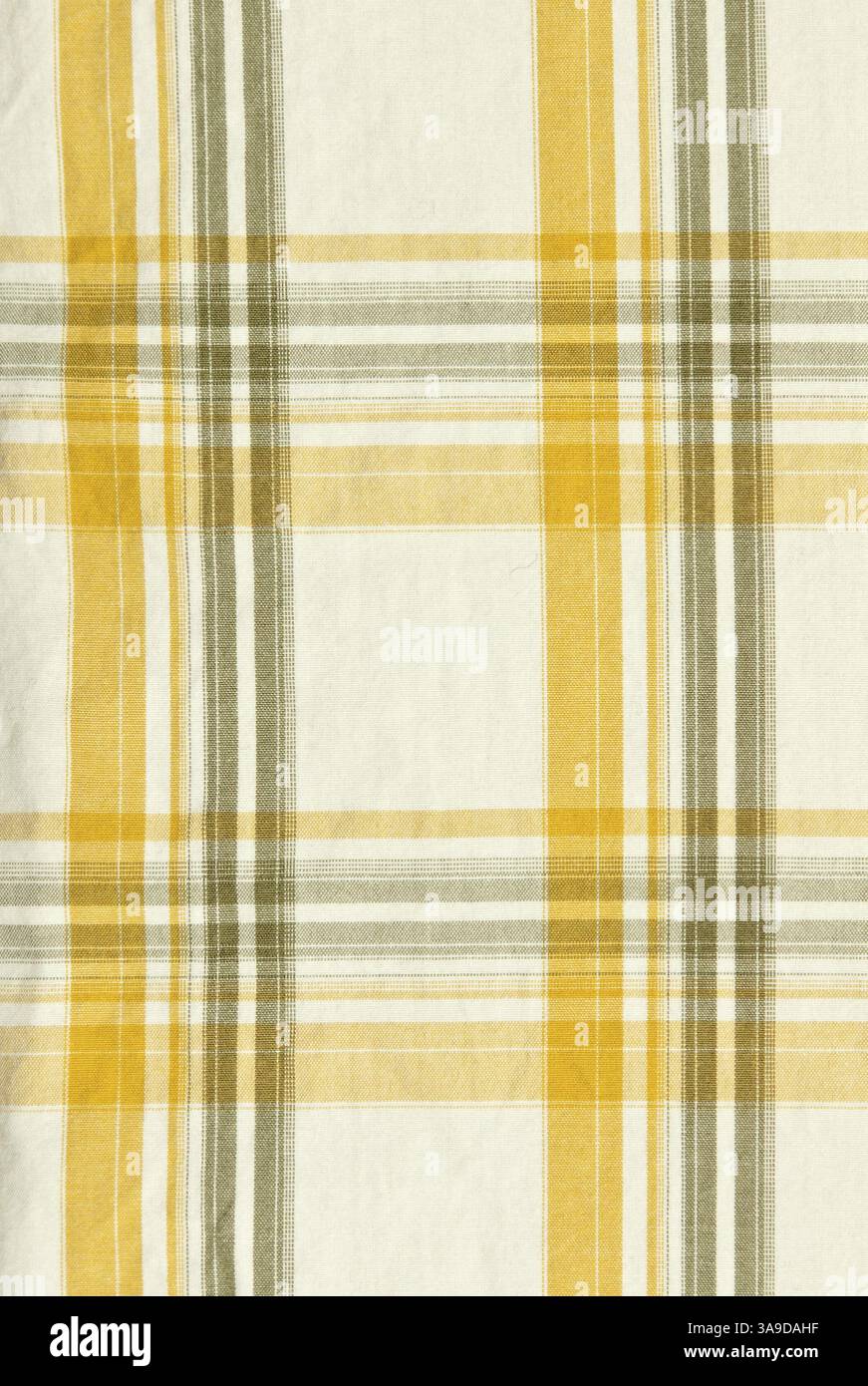Fond de tissu à carreaux jaune et blanc Banque D'Images