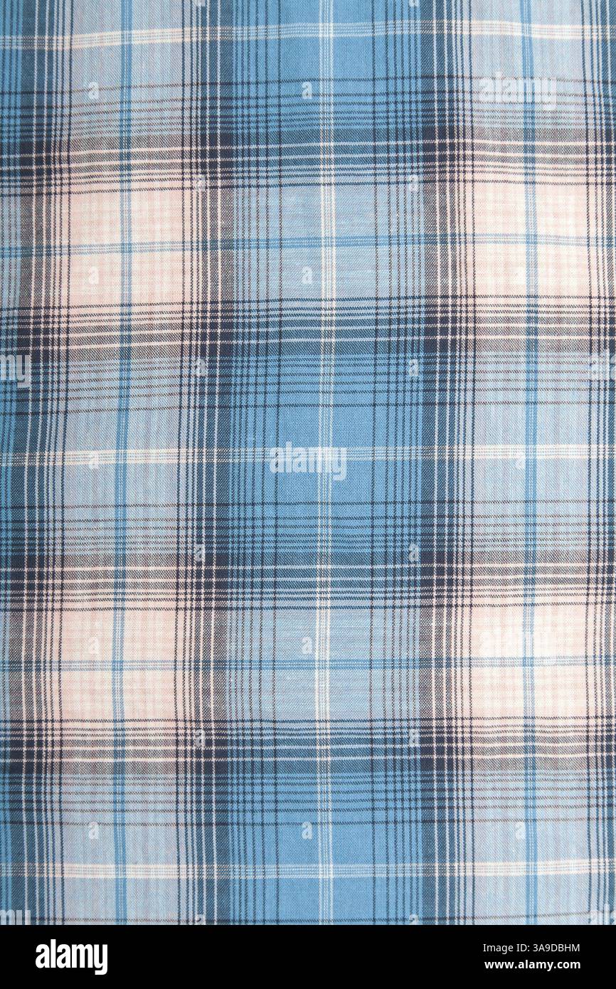 Fond de tissu à carreaux bleu et blanc Banque D'Images