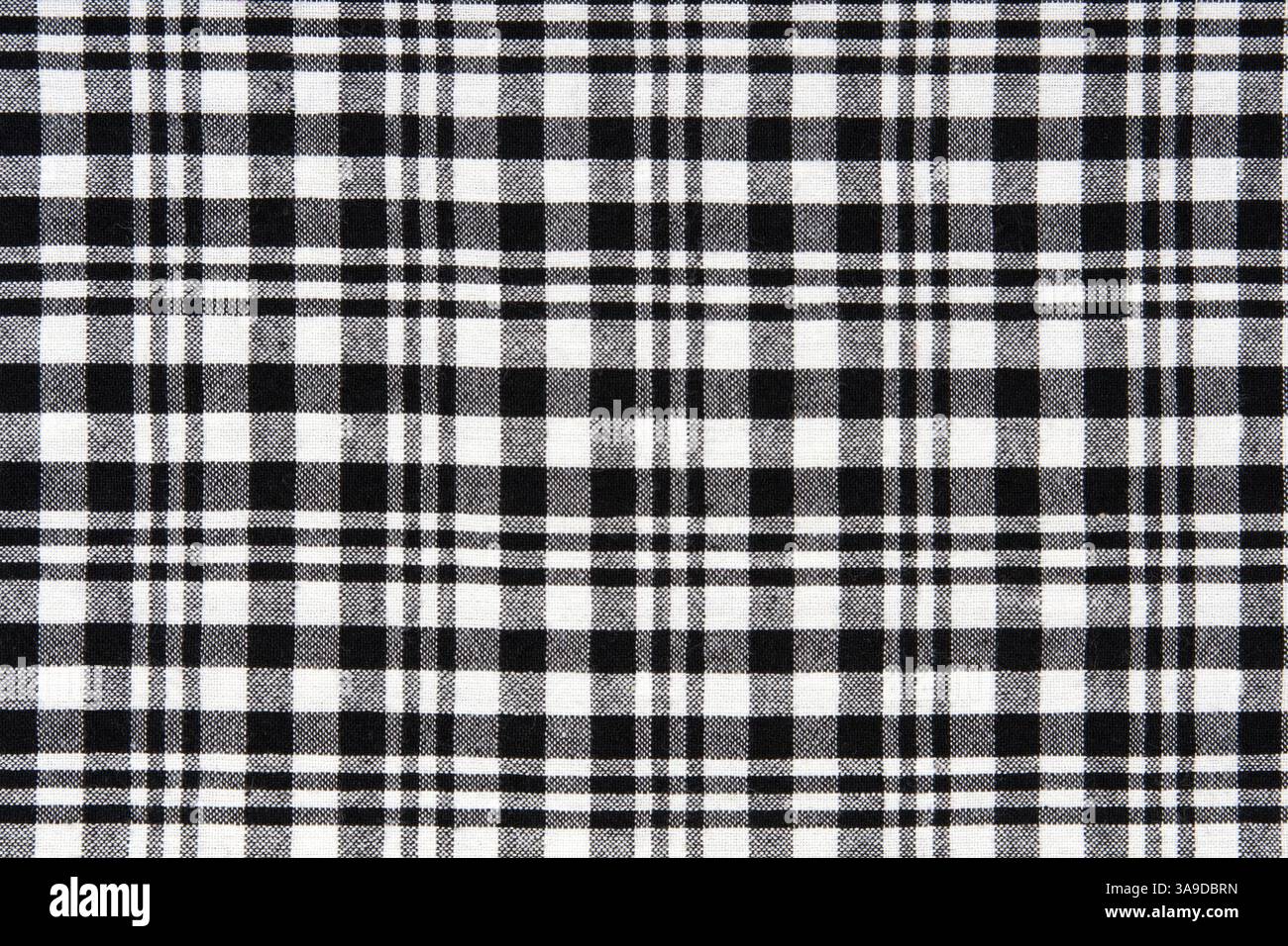 Tissu à carreaux noirs et blancs background Banque D'Images