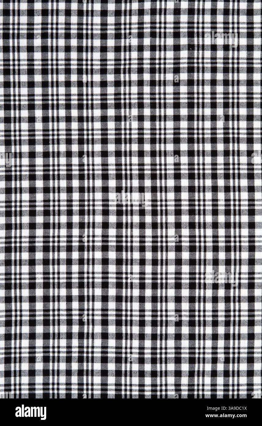 Tissu à carreaux noirs et blancs background Banque D'Images