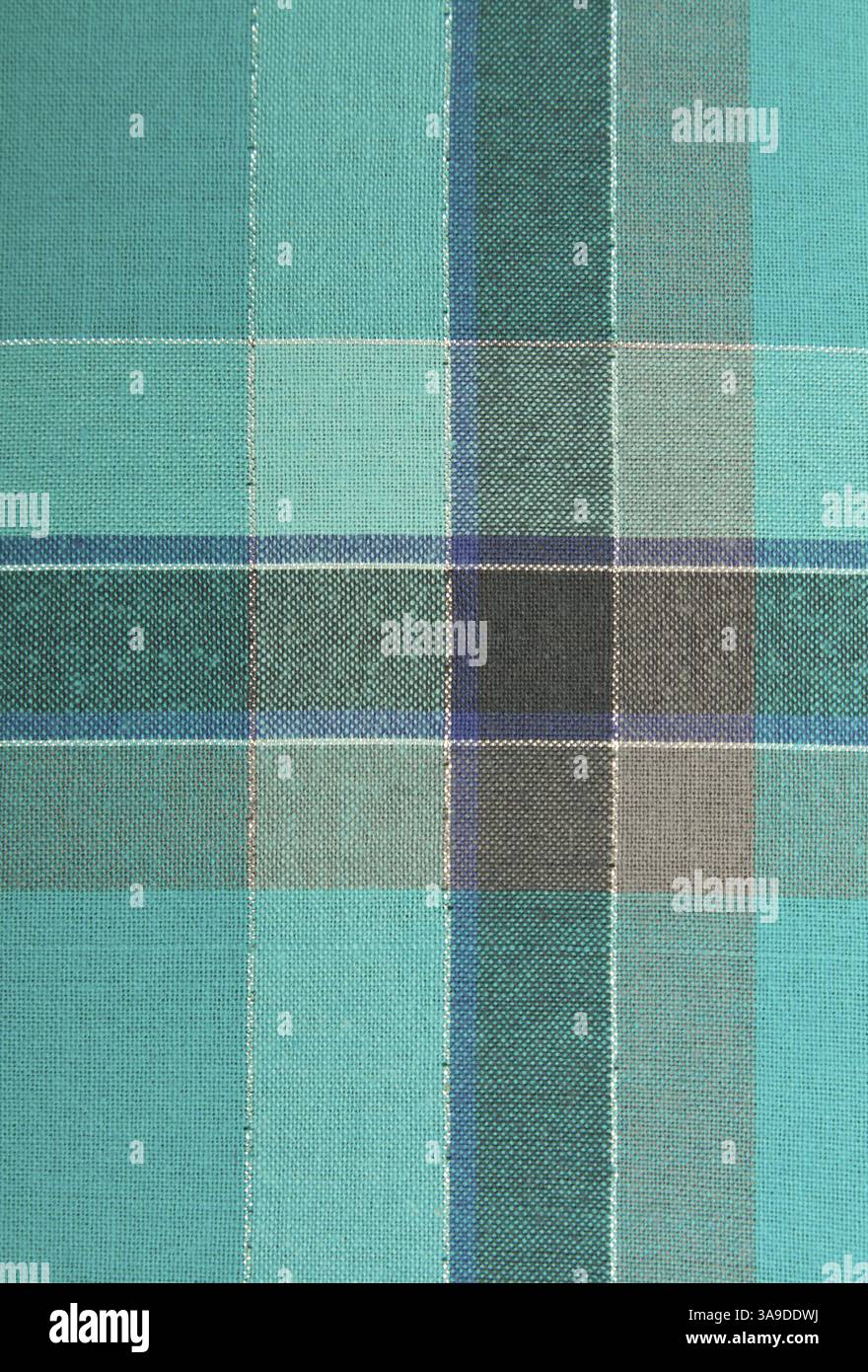 Fond de tissu à carreaux bleu et vert Banque D'Images