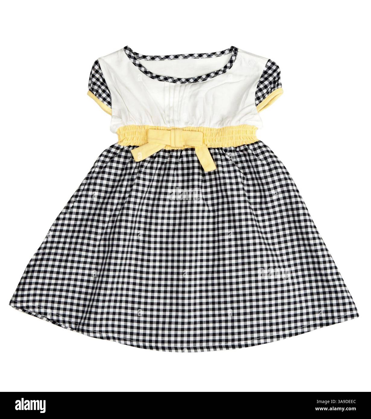 Robe à carreaux pour enfants isolée sur fond blanc Banque D'Images
