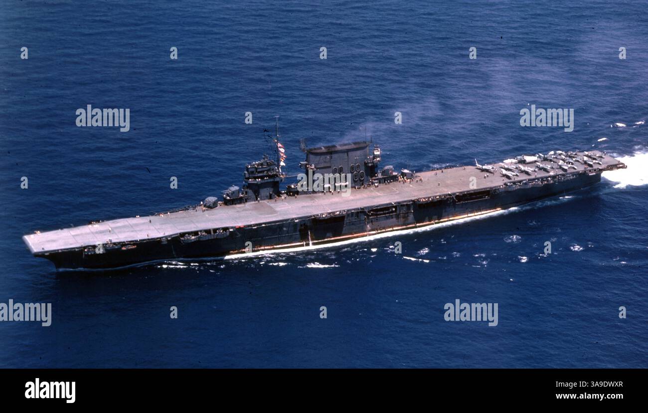 Le porte-avions USS Saratoga, USS Saratoga (CV-3) construit pour la marine des États-Unis dans les années 1920 Banque D'Images