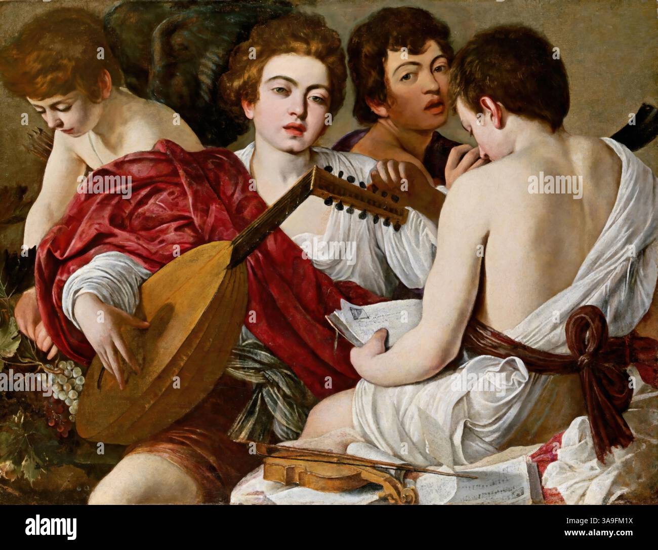 Les musiciens, 1597 (peinture) Caravage, Michelangelo Merisi da (1571-1610) Italien Illustration de Vecteur
