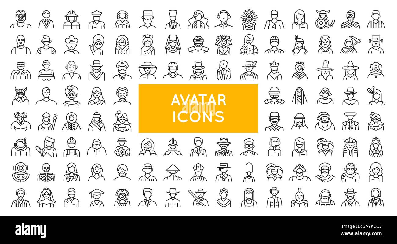 Avatar Icons Set Illustration de Vecteur