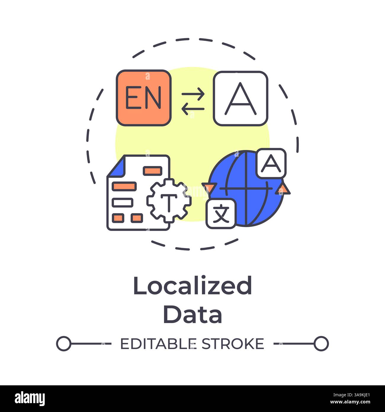 Icône de concept multicolore de données localisées Illustration de Vecteur