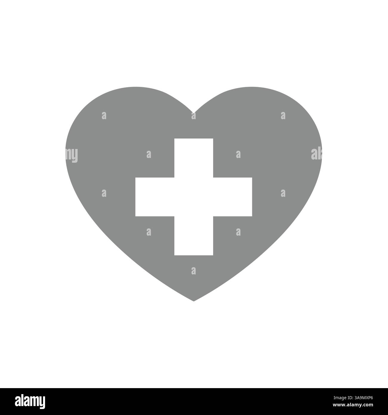 Coeur avec icône médicale de vecteur de croix. Cardiologie, soins cardiaques et prévention des maladies. Illustration de Vecteur