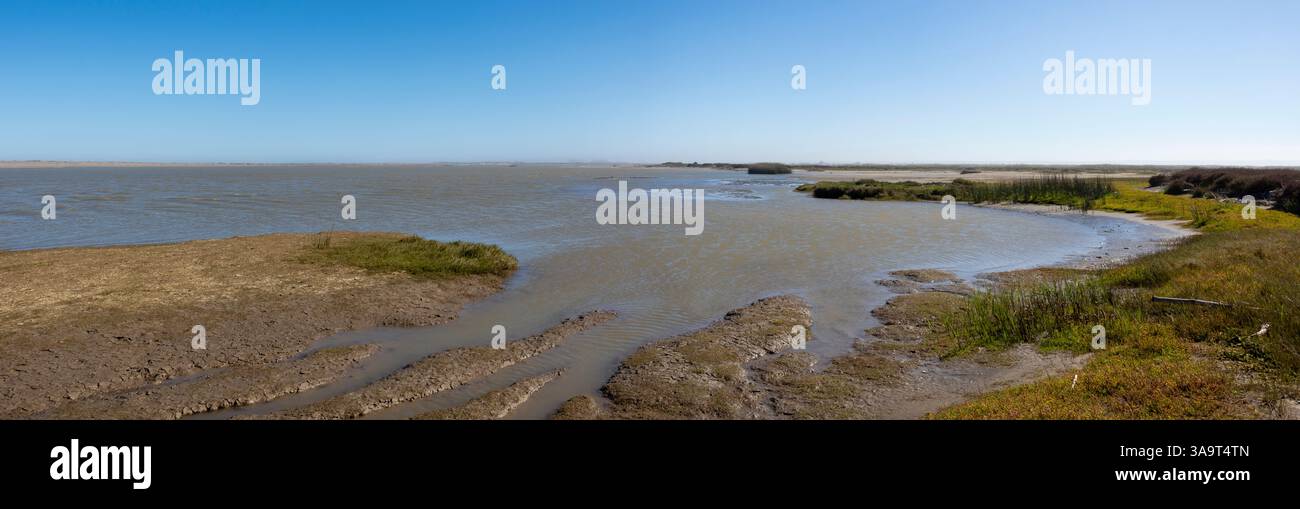 L'embouchure de la rivière Orange à Alexander Bay. Cap Nord. Afrique du Sud. Banque D'Images