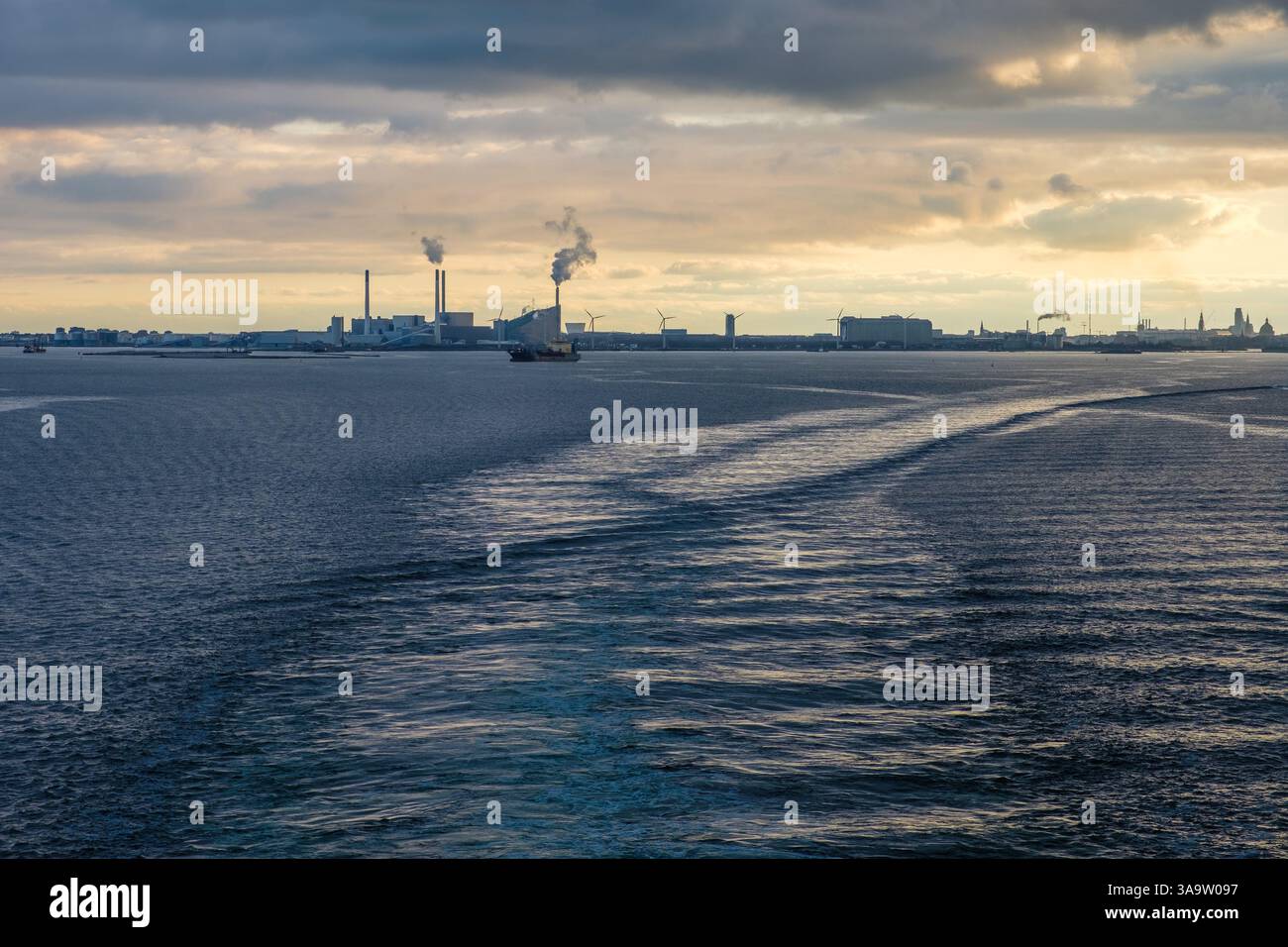 Vue de Copenhague depuis le ferry Oslo-Copenhague Banque D'Images