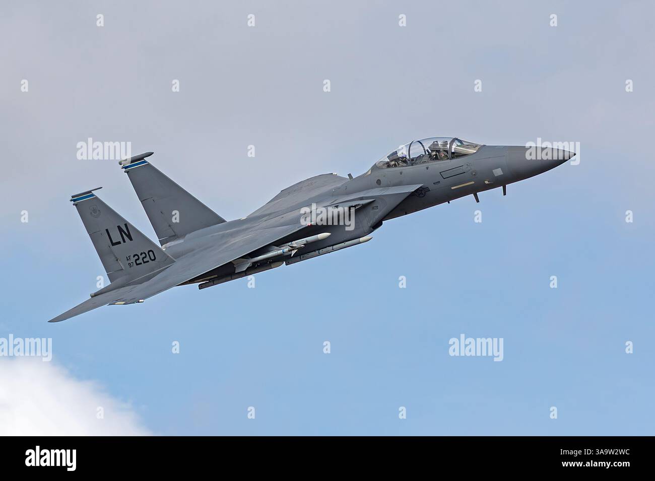Le F15 Strike Eagle de la Force aérienne des États-Unis part de la RAF Lakenheath sur Une sortie d'entraînement, RAF Lakenheath, Norfolk, Royaume-Uni Banque D'Images
