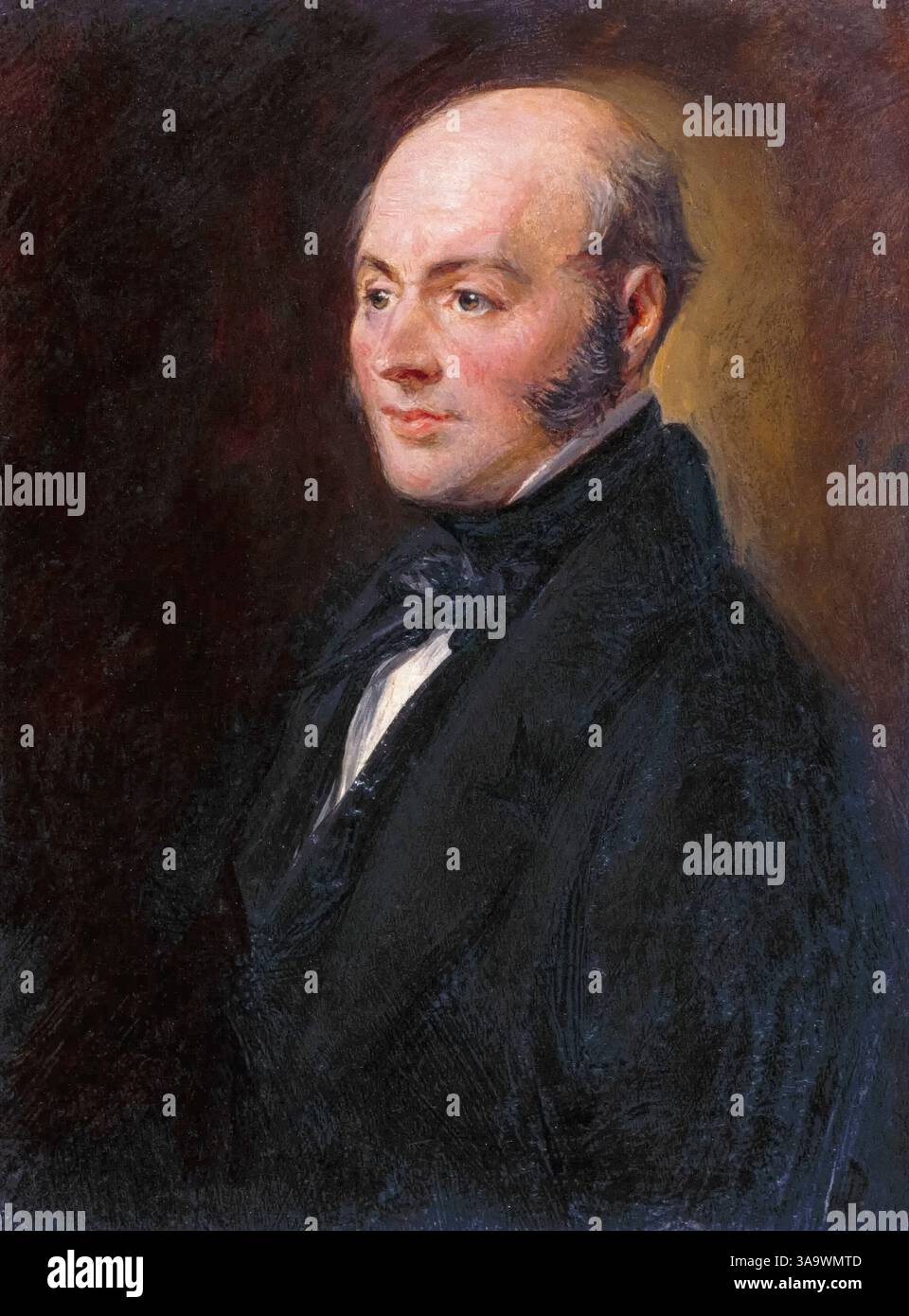 John Constable (1776-1837), portrait du peintre paysagiste anglais à l'huile sur panneau par Charles Robert Leslie, vers 1830 Banque D'Images