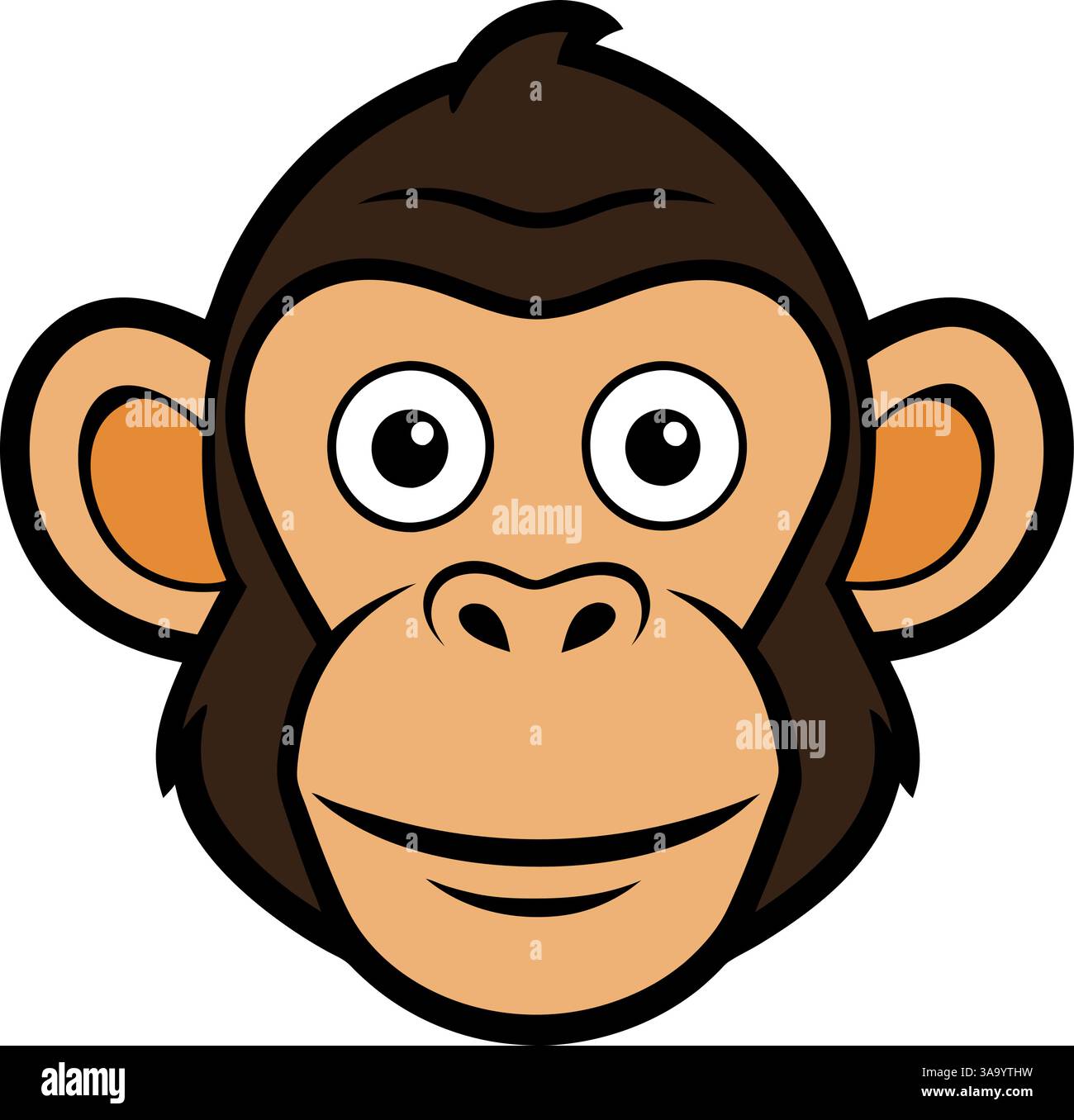 Illustration vectorielle de visage de singe heureux. Illustration de Vecteur