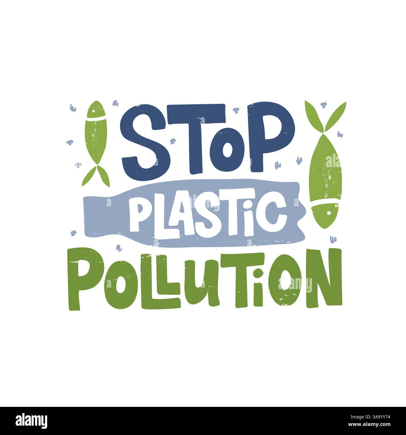 Arrêter la bannière de concept de mot de pollution plastique Illustration de Vecteur
