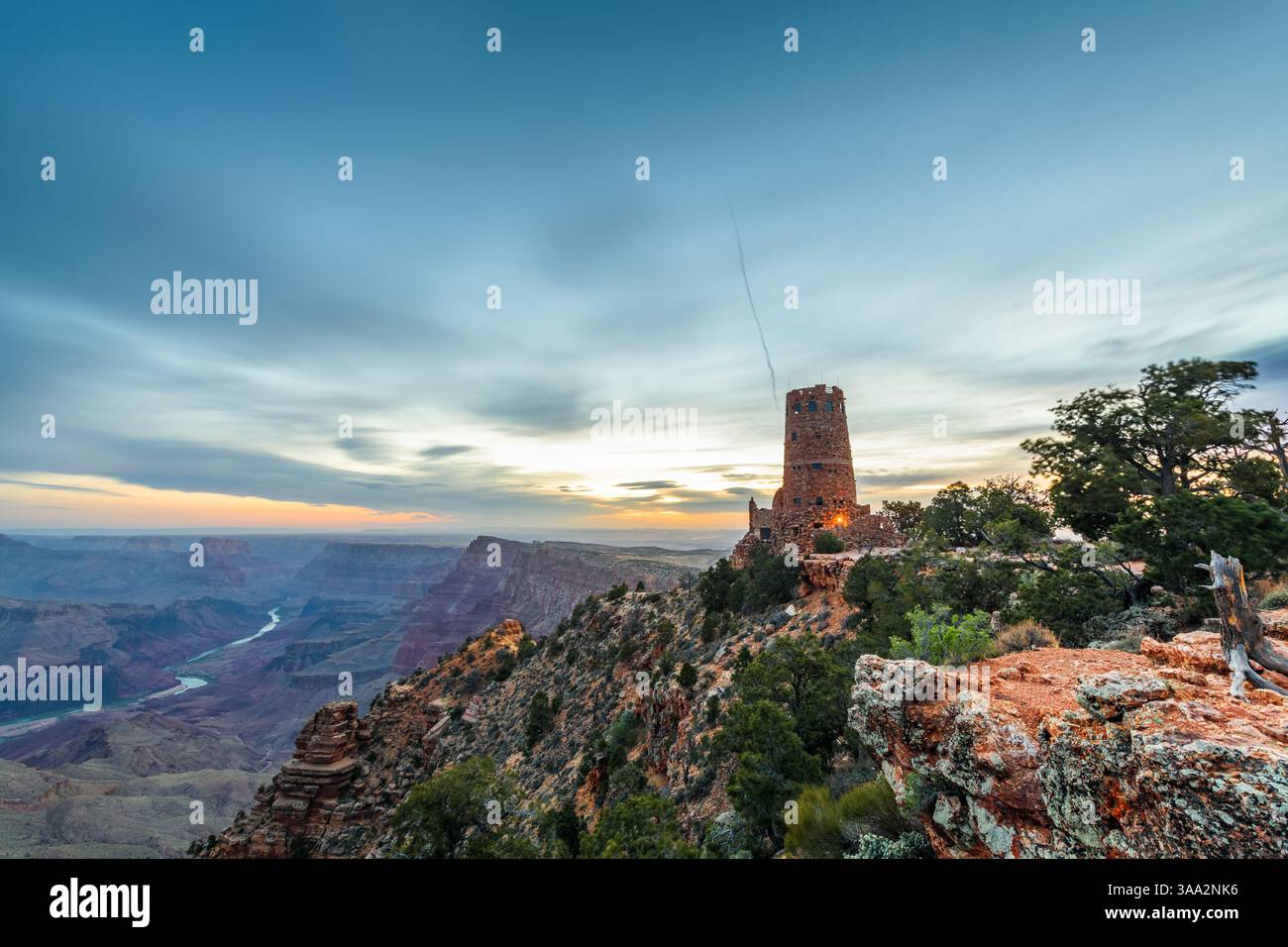 Desert View Watchtower au Grand Canyon, Arizona, USA. Banque D'Images