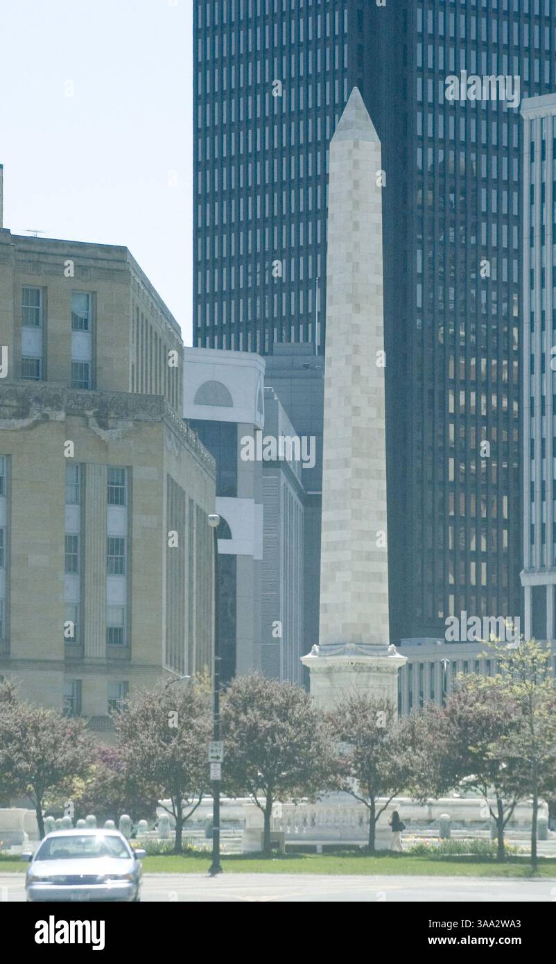 16 juillet 2006 ; Buffalo, NY, États-Unis ; le monument McKinley au centre de Buffalo, dans l'État de New York. Le président américain William McKinley a été assassiné à l'exposition panaméricaine de Buffalo, le 6 septembre 1901. Buffalo, connue sous le nom de Queen City et City of Good Neighbours, est située dans l'est de l'État de New York, sur les rives du lac Érié. Deuxième plus grande ville de l'État de New York, la région métropolitaine de Buffalo-Niagara compte plus de 1,1 millions d'habitants. Crédit obligatoire : photo de Seamas Culligan/ZUMA Press. (©) Copyright 2006 par Seamas Culligan Banque D'Images