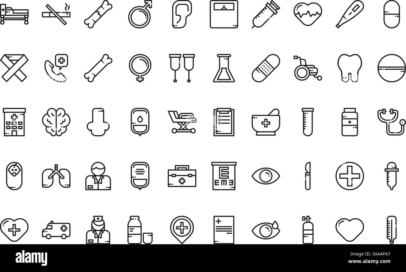 Collection d'icônes vectorielles de haute qualité avec contour modifiable. Idéal pour les projets professionnels et créatifs Illustration de Vecteur