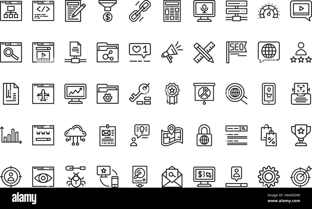 Collection d'icônes vectorielles de haute qualité avec contour modifiable. Idéal pour les projets professionnels et créatifs Illustration de Vecteur