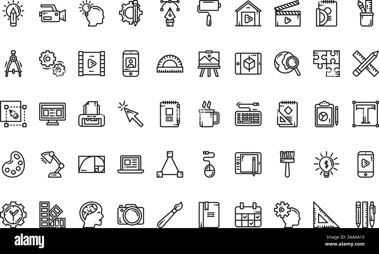 Collection d'icônes vectorielles de haute qualité avec contour modifiable. Idéal pour les projets professionnels et créatifs Illustration de Vecteur