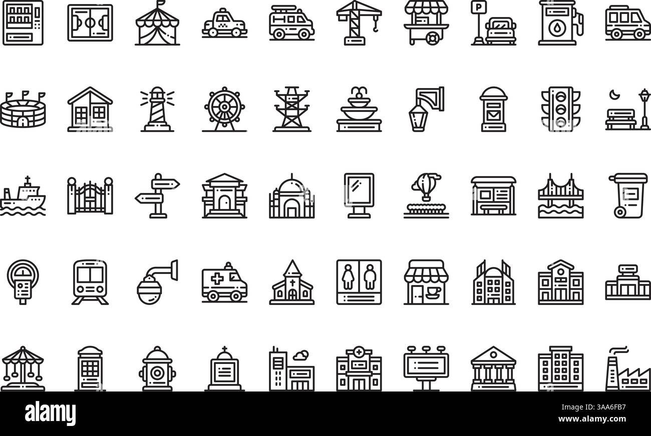 Collection d'icônes vectorielles de haute qualité avec contour modifiable. Idéal pour les projets professionnels et créatifs Illustration de Vecteur