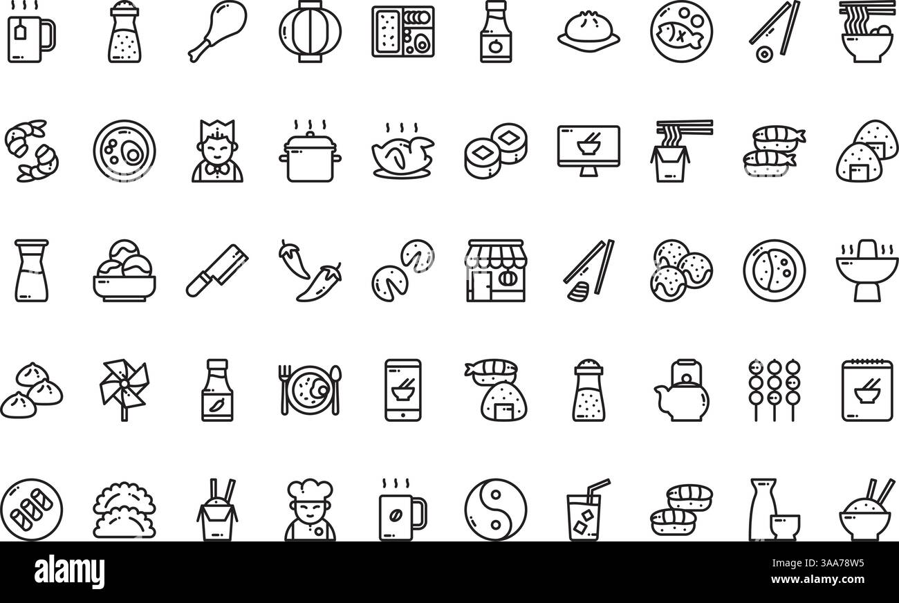 Collection d'icônes vectorielles de haute qualité avec contour modifiable. Idéal pour les projets professionnels et créatifs Illustration de Vecteur