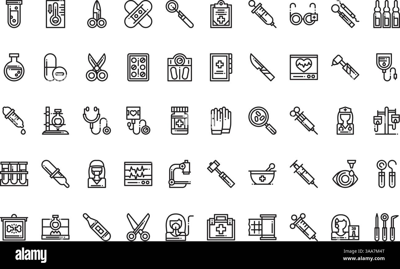 Collection d'icônes vectorielles de haute qualité avec contour modifiable. Idéal pour les projets professionnels et créatifs Illustration de Vecteur