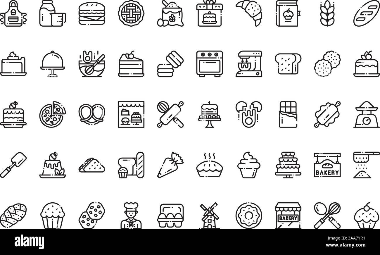 Collection d'icônes vectorielles de haute qualité avec contour modifiable. Idéal pour les projets professionnels et créatifs Illustration de Vecteur