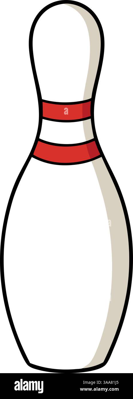 Épingle de bowling classique avec des rayures rouges illustration. Illustration de Vecteur