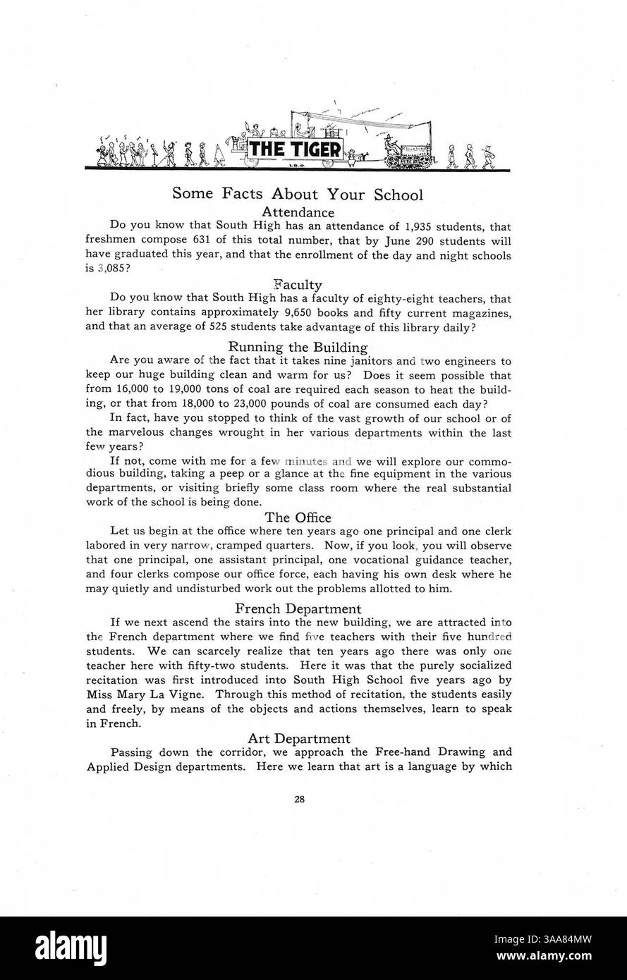 Le South High Yearbook de 1920 relate les étudiants, les enseignants, les clubs, l'athlétisme et d'autres événements de l'année scolaire 1919-1920 avec une attention particulière accordée aux étudiants afro-américains et à leurs réalisations. Banque D'Images